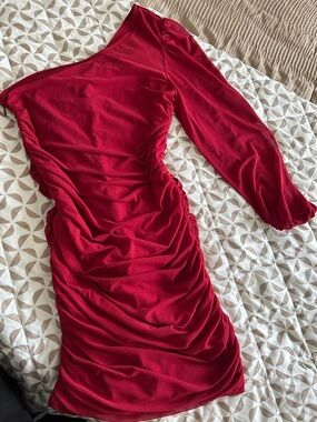 SHEIN Hot Short wine red dress